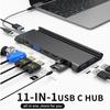 USB Type C HUB To 3.0 USB HDMI-compatible RJ45 USB HUB for MacBook Pro USB Splitter Multi 11 Ports Type C HUB USB-C HUB