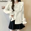 VONDA Женские летние блузки с длинным рукавом и лацканами