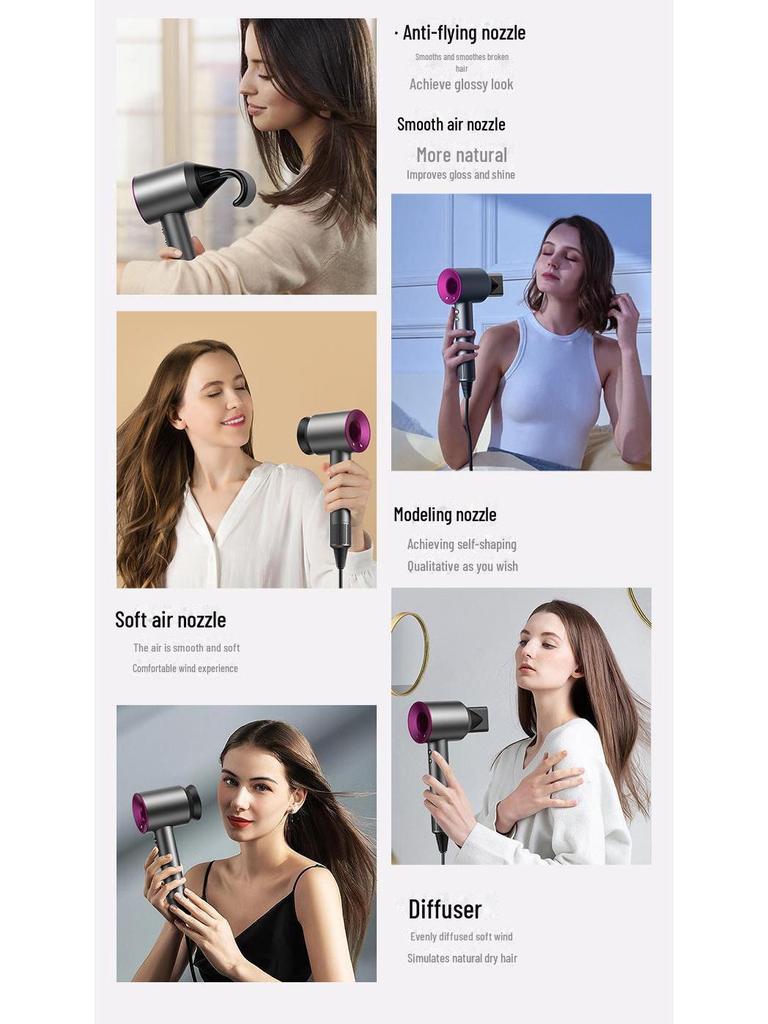 Высокоскоростной фен без листьев 110 В, соответствующий стандартам США и Японии, для домашнего использования, оснащен технологией отрицательных ионов