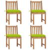 Day and Night - Day and Night Garden Chairs 4 Units Solid Teak Wood with Cushions