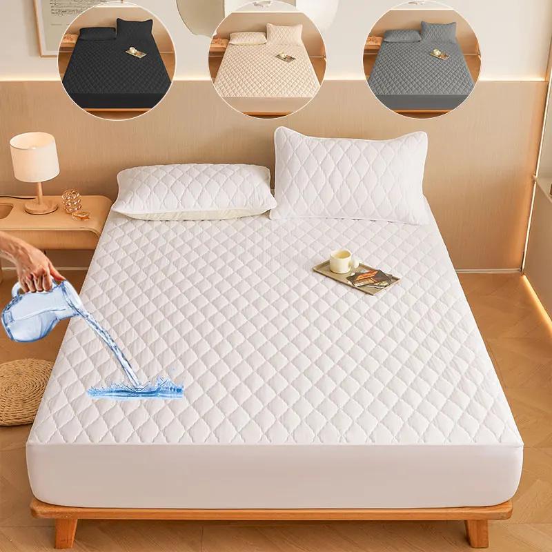 Ticken Cotton Waterproof Bed Sheet Waterproof Fitted Sheet Quilted Mattress Cover Mattress Protector Bedding Mattress Cover