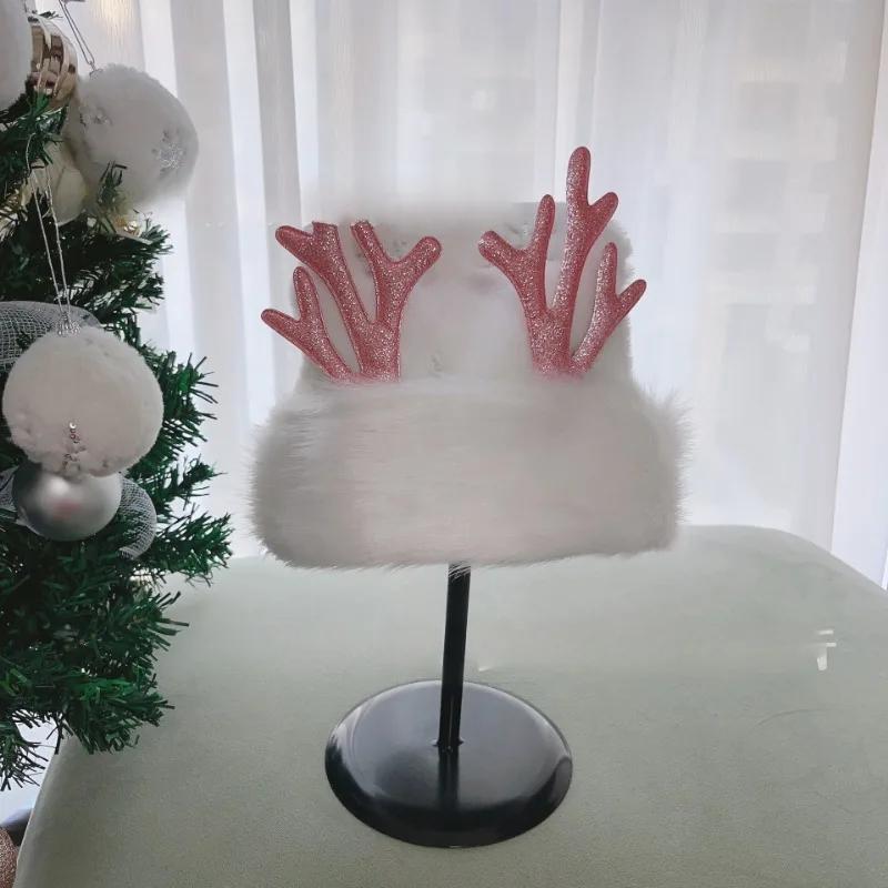2 шт./компл. Премиальная полиэстеровая рождественская шапка с оленьими рогами, дизайн золотой серебряной блестящей снежинки для рождественского украшения, подарок