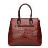 Crocodile Pattern Lacquer Leather Women's Bag Two Piece Handheld One Shoulder Diagonal Straddle Bag