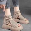 Fashion Women's New Gladiator Sandals 2024 Fashion Zipper Non-slip Wedge Women Shoe Summer Casual Open-toed Brown Platform Roman Sandals