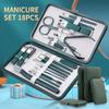 10/18Pcs Manicure Set Stainless Steel Nail Cutter Fingernail Clippers Trimmer Eyebrow Scissor Tweezers Ear Spoon Facial Car