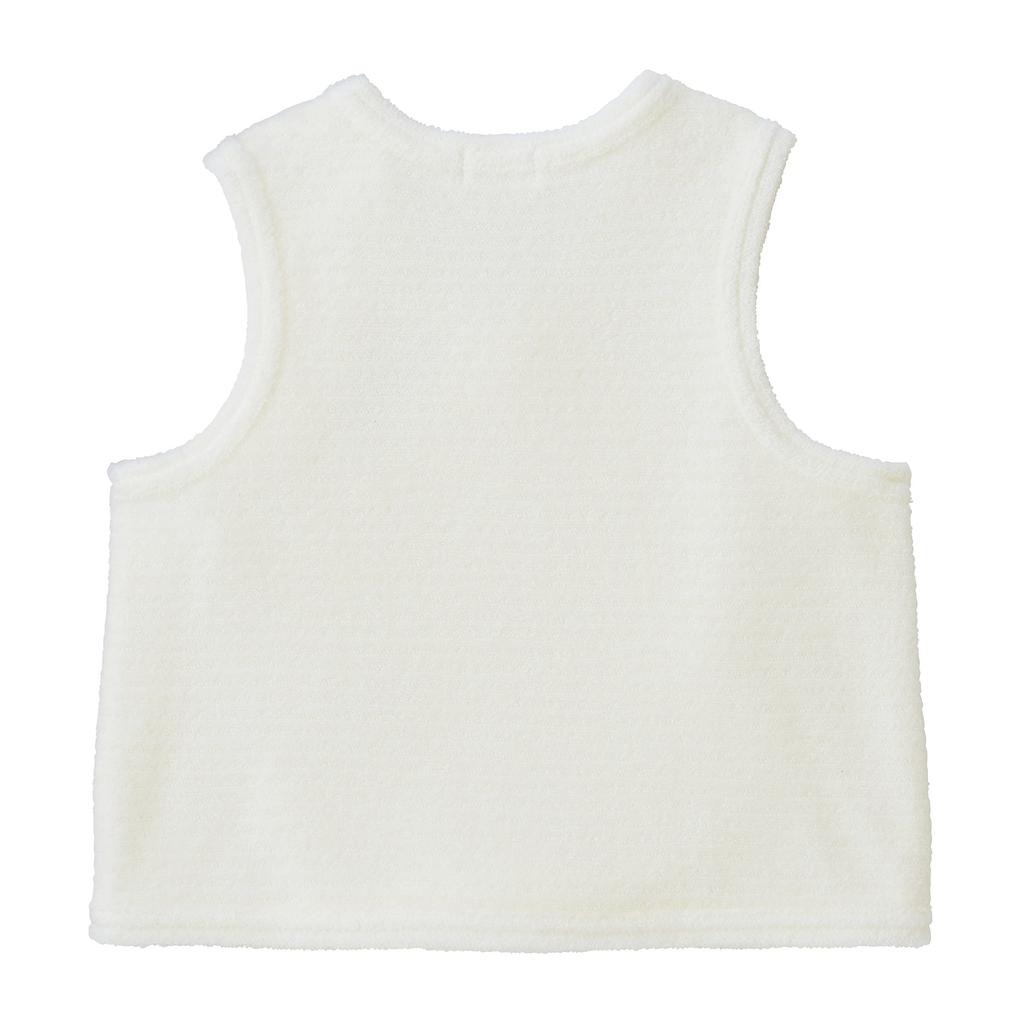MIKI HOUSE Untwisted Yarn Short Vest for Boys and Made in Baby Girls, Newborn, Japan, Clothes, White, 50-70cm, 40-5716-498