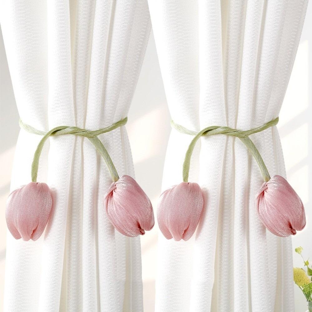 1Pair Elegant Tulip Curtain Straps Adjustable Curtain Buckle Elegant Curtains Tie Rope Living Room