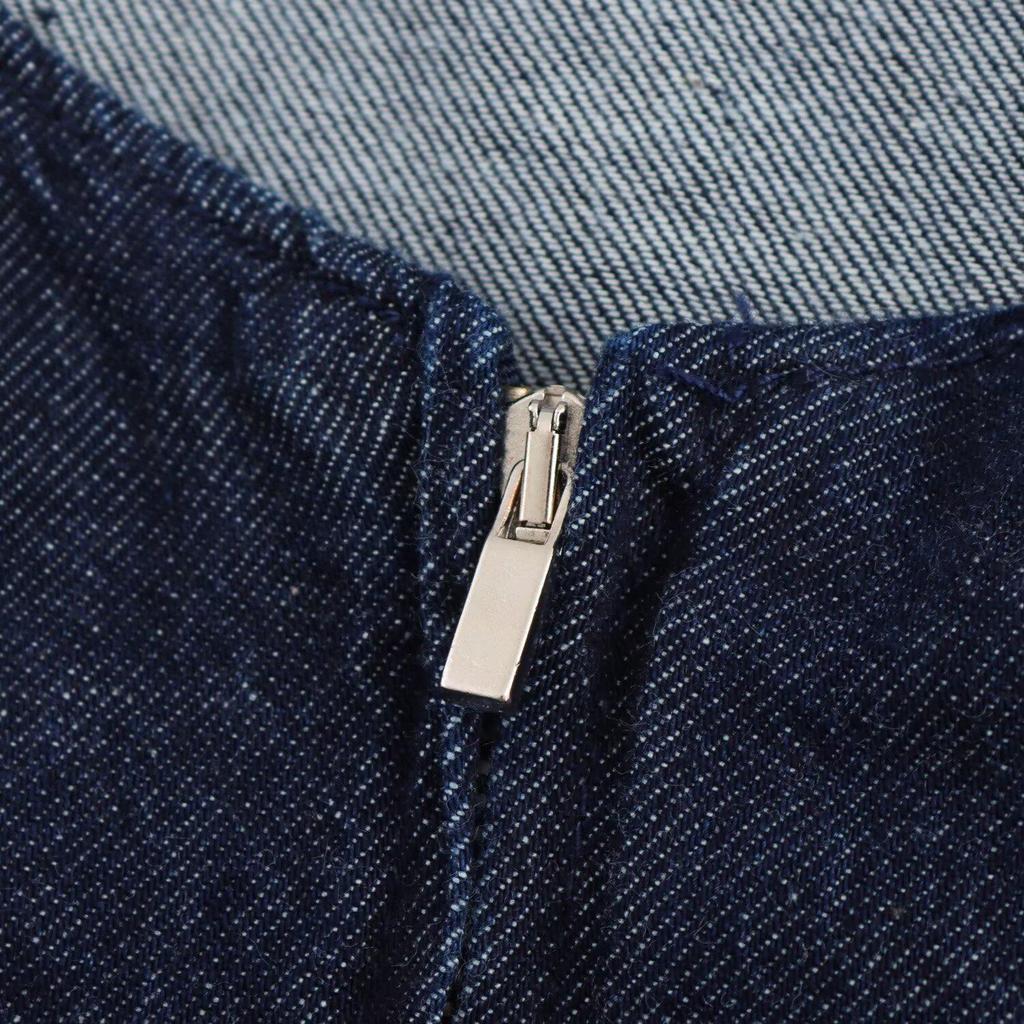 Весеннее женское короткое платье многослойного джинсового стиля - Европейская и американская мода