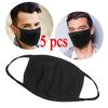 Unisex Trendy Cotton Face Masks Pattern Solid Black Mask Fashion Cute Half Face Mouth Muffle