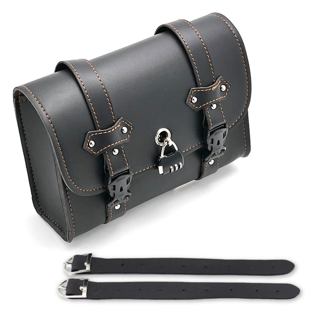 ENN LLC Motorcycle Side Bag Touring Tool Box with Lock (Black)