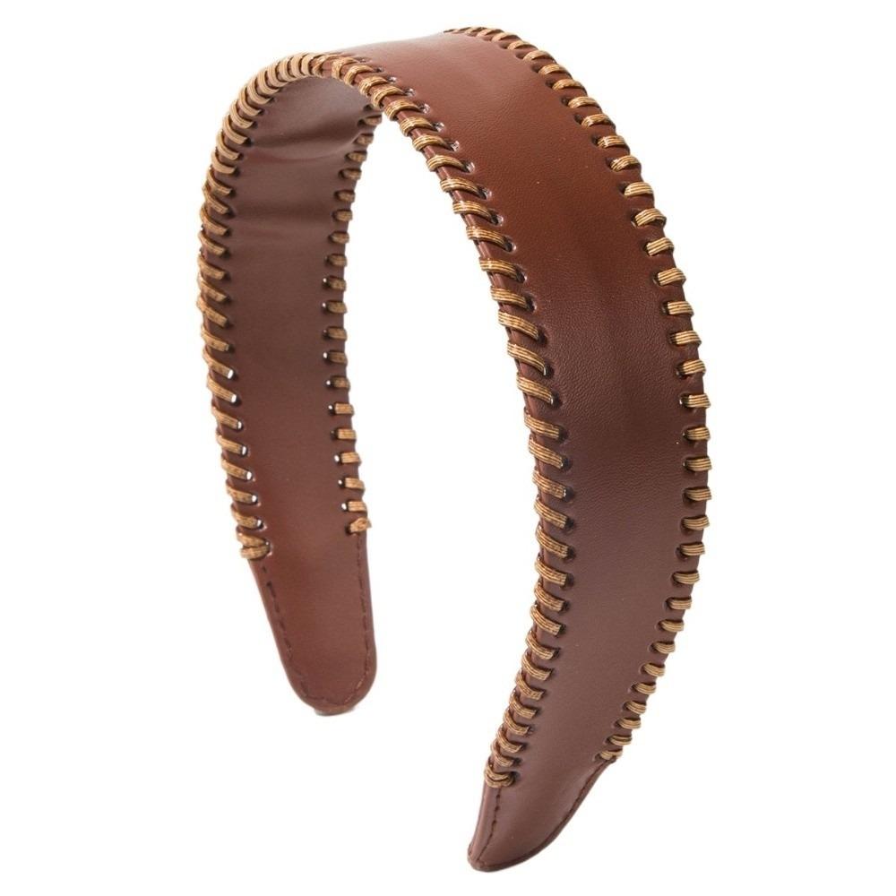 Korean Style Women Hair Hoop Non-Slip Wide Edge Hairband Sweet Leather Headband Wash Face