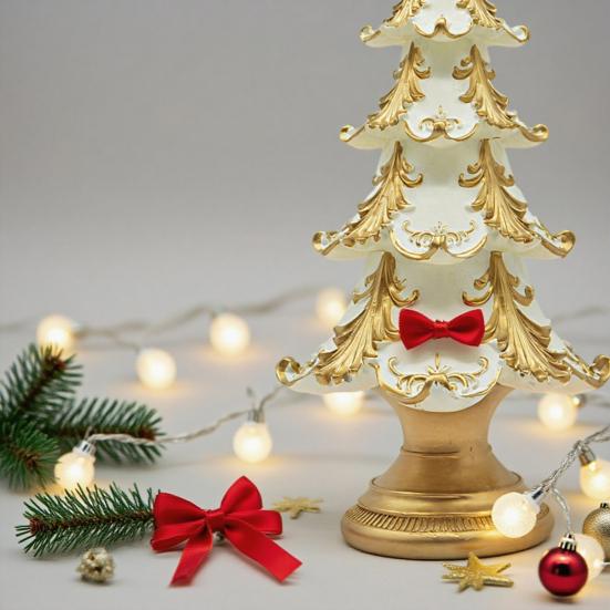 Рождественская елка Фигурка Елки Рождественское украшение Смола Снежный Настольный декор Элегантный Праздник