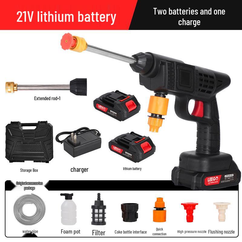 Беспроводная портативная автомойка высокого давления с литиевой батареей