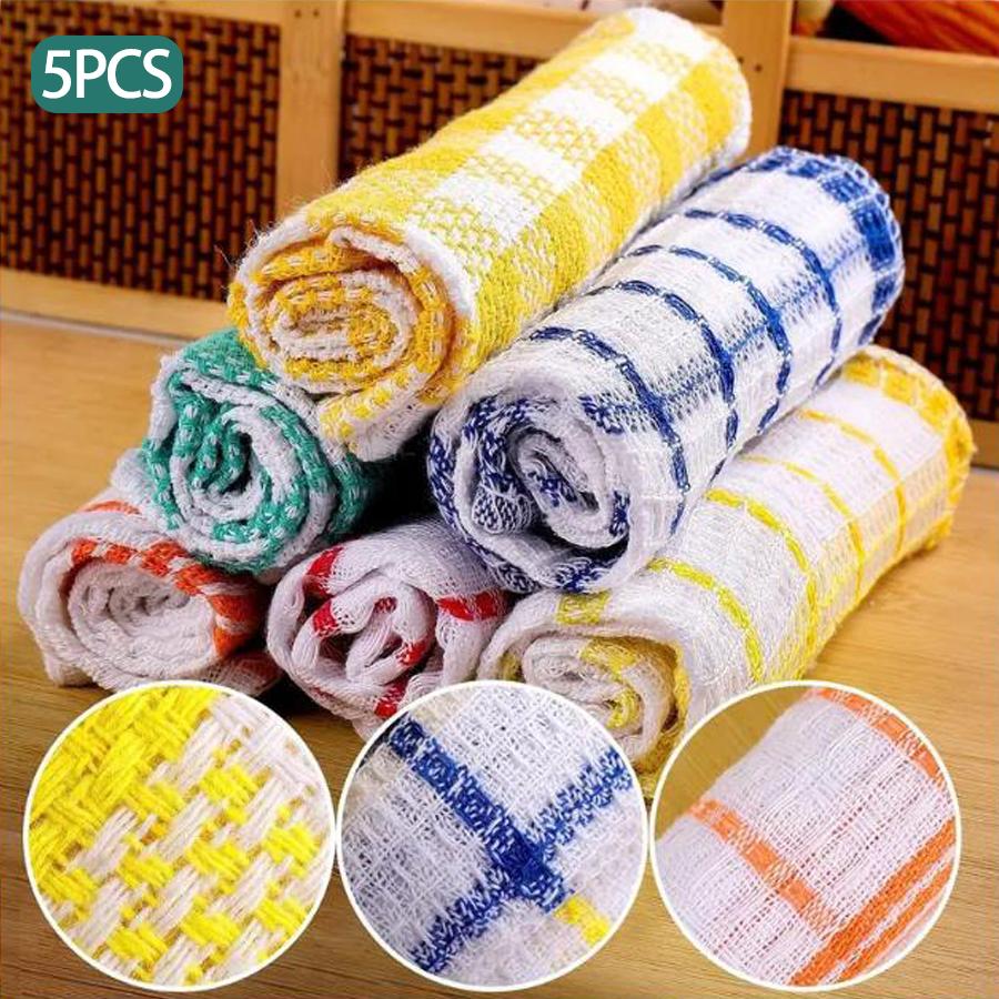 Kitchen Cleaning Cloths, Highly Absorbent, Easy To Wash, 5/10/12 Sheets Per Pack, Suitable for Household Dishwashing and Table cleaning.Random Color