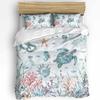 Sea Turtle Blue Starfish Shell Duvet Cover With Pillow Case Custom 3pcs Bedding Set Quilt Cover Double Bed Home Textile