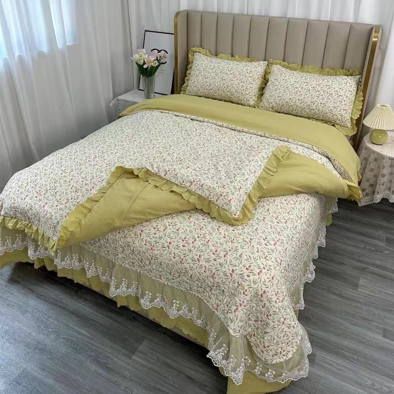 Комплект постельного белья класса А для матери и младенца, 4 предмета, утолщенные стеганые простыни, 3 предмета, комплект маленького жаккардового пододеяльника из бамбукового хлопка, осень, зима