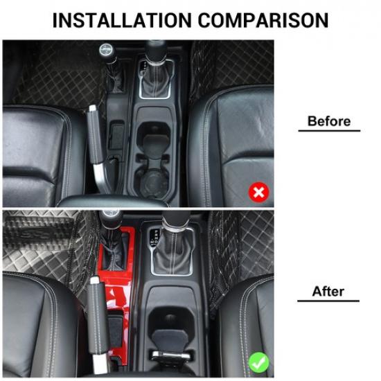 Красная отделка панели переключения передач 4WD, крышка полного привода для Jeep Wrangler JL JT 18+