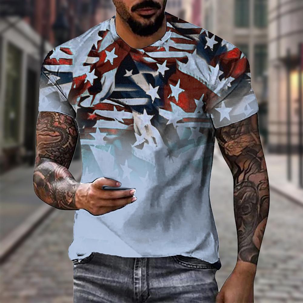 Мужская новая футболка, модная универсальная футболка из полиэстера с 3D принтом, спортивная, для бега, для фитнеса, с коротким рукавом, уличная одежда больших размеров, повседневный топ
