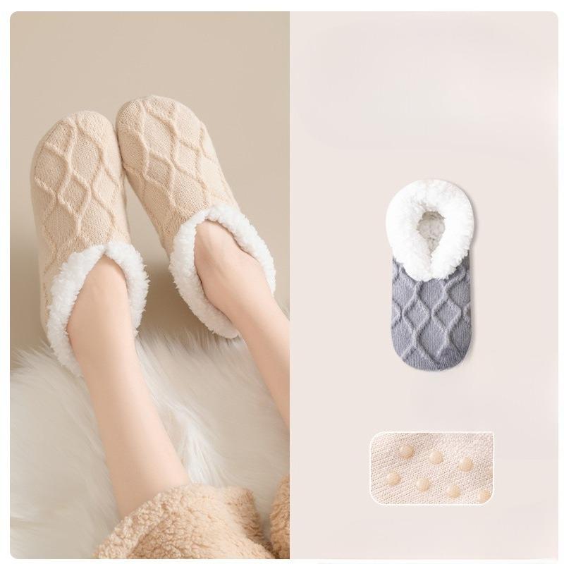 Женские осенне-зимние плюшевые и толстые теплые комнатные носки для пола