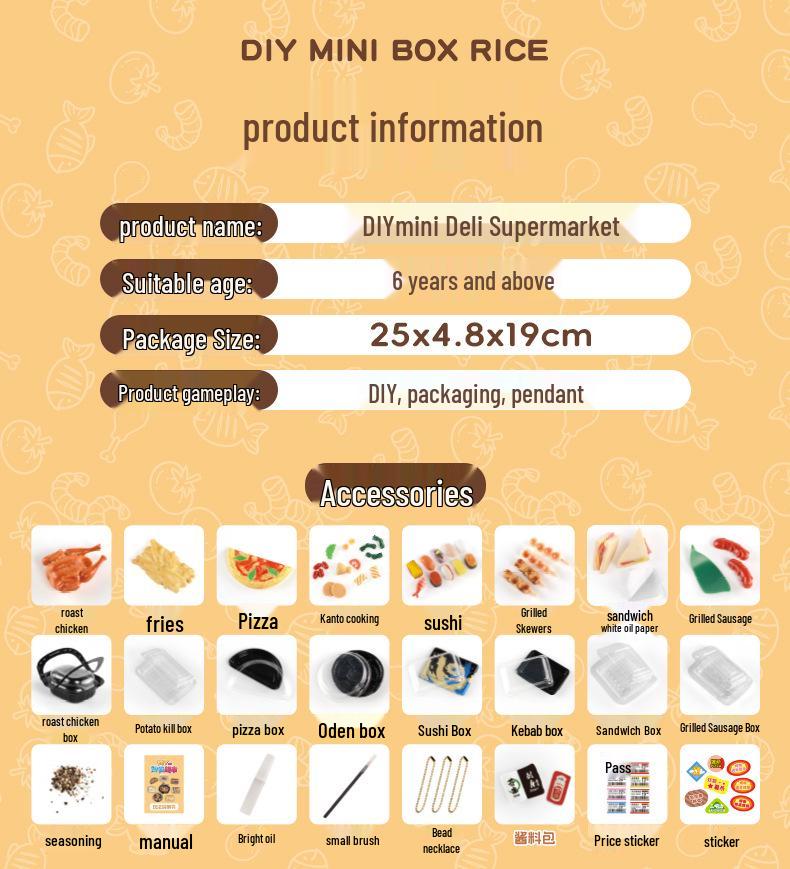 Миниатюрный набор продуктов Yibi для детей - Имитация игры