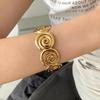 Retro Metal Texture Bracelet Women Striped Irregular Open Bangle Fashion Exquisite Daily Banquet Party Jewelry Accessories Gifts