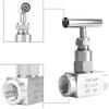 Straight Needle Valve, 3/8 Inch, 304 Stainless Steel BSPP Female Thread High Pressure Needle Control Valve, for Water Gas Oil Fuel (3/8inch)