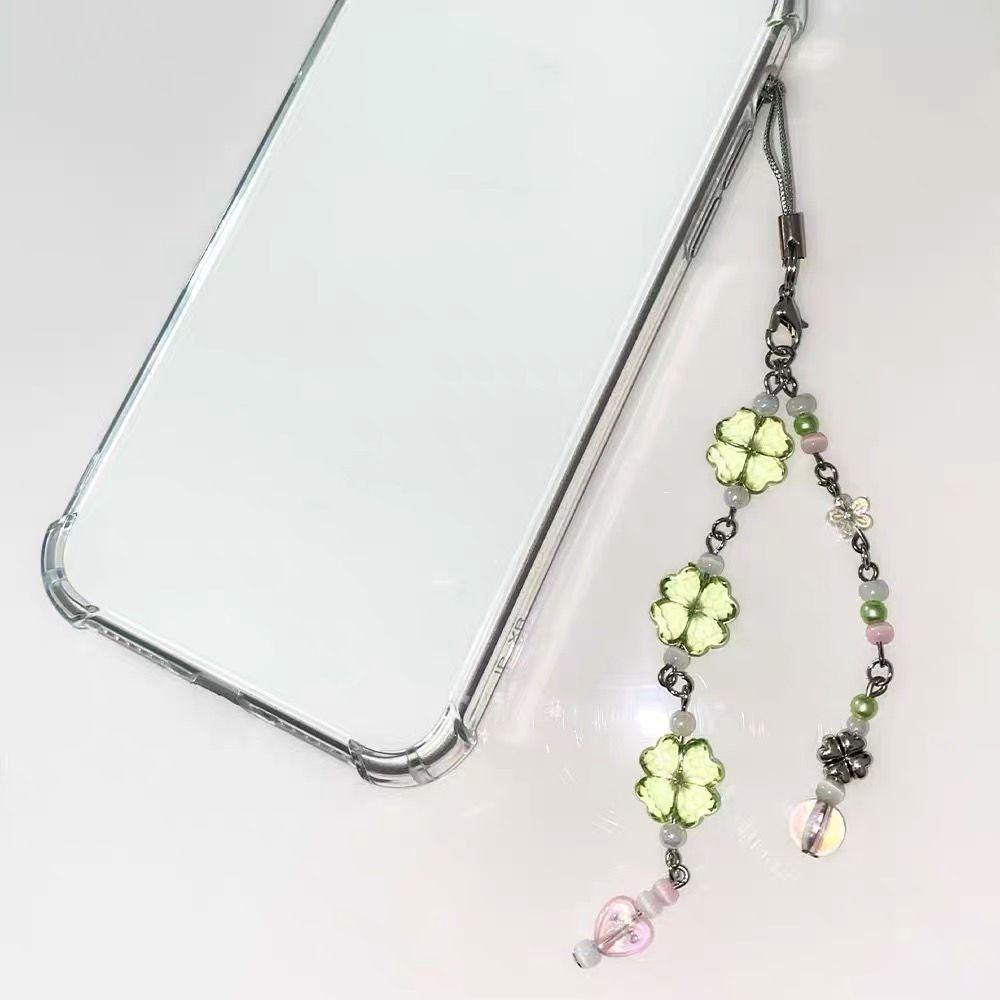 Ремешок на запястье Клеверы Телефон Цепочка Сумка Украшение Y2K Шнурок Бусины Телефон Подвеска Ювелирные Изделия Gfit