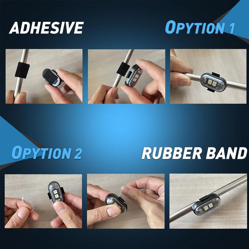 RGB светодиодный авиационный стробоскопический светильник с дистанционным управлением, беспроводной мотоциклетный фонарик, предупреждающие огни для самолета, вертолета, велосипеда, автомобиля