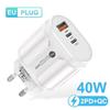 Быстрое зарядное устройство GaN с несколькими портами PD33W QC3.0 9V/12V Европейский стандарт