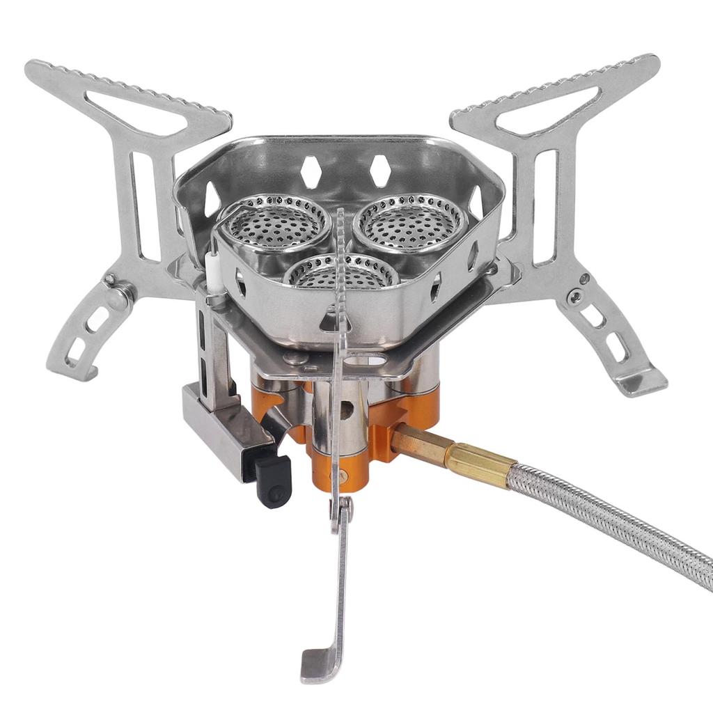 Windproof Camp Stove 3 Core Lightweight Portable Windproof Gas Stove for Outdoor Backpacking Picnic