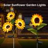 LED Solar Sunflowers Rose Flower Light For Home Flower Lights Garden Decoration Lawn Lamp IP65 Waterproof Yard Landscape Light
