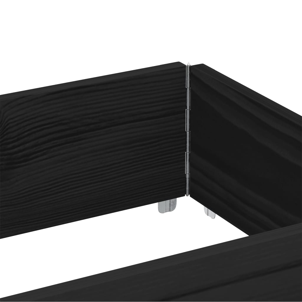 Planting Box Black 150x50 cm Solid Pine Wood