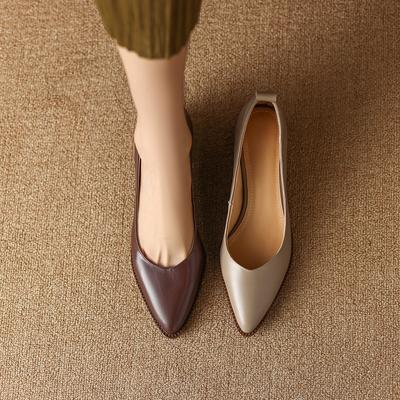 Модные женские новые винтажные удобные весенне-летние остроносые кожаные туфли из коровьей кожи на среднем каблуке, большие оксфорды, туфли-лодочки