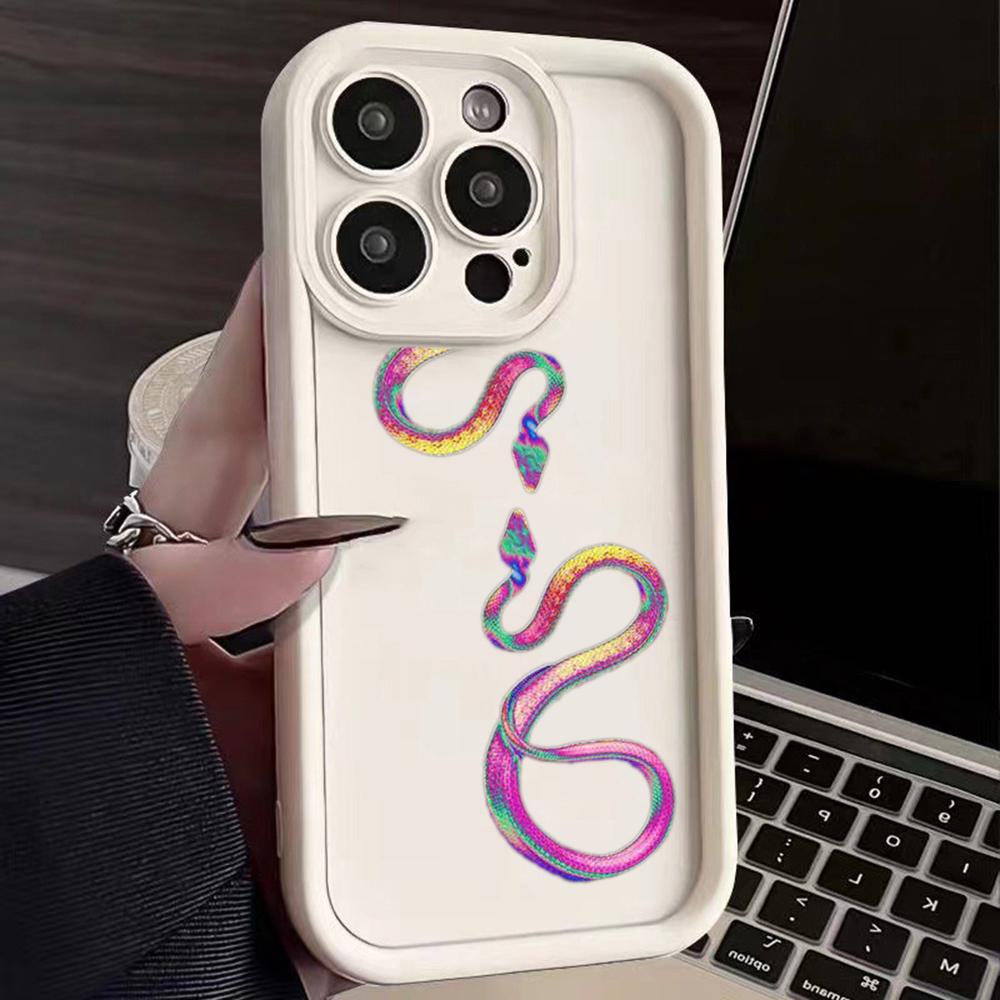 N73 Мягкие чехлы для телефонов с ангельскими глазками и змеиным дизайном из черного золота для Samsung A54 A34 A13 A14 S23 S24 Ultra S20 FE Xiaomi Redmi Note 13 12C Противоударный чехол