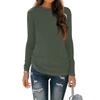 Womens Long Sleeve Round Neck Shirts Basic Tee Casual Top Fall Trendy Tunic Outfits Fitted T Shirts