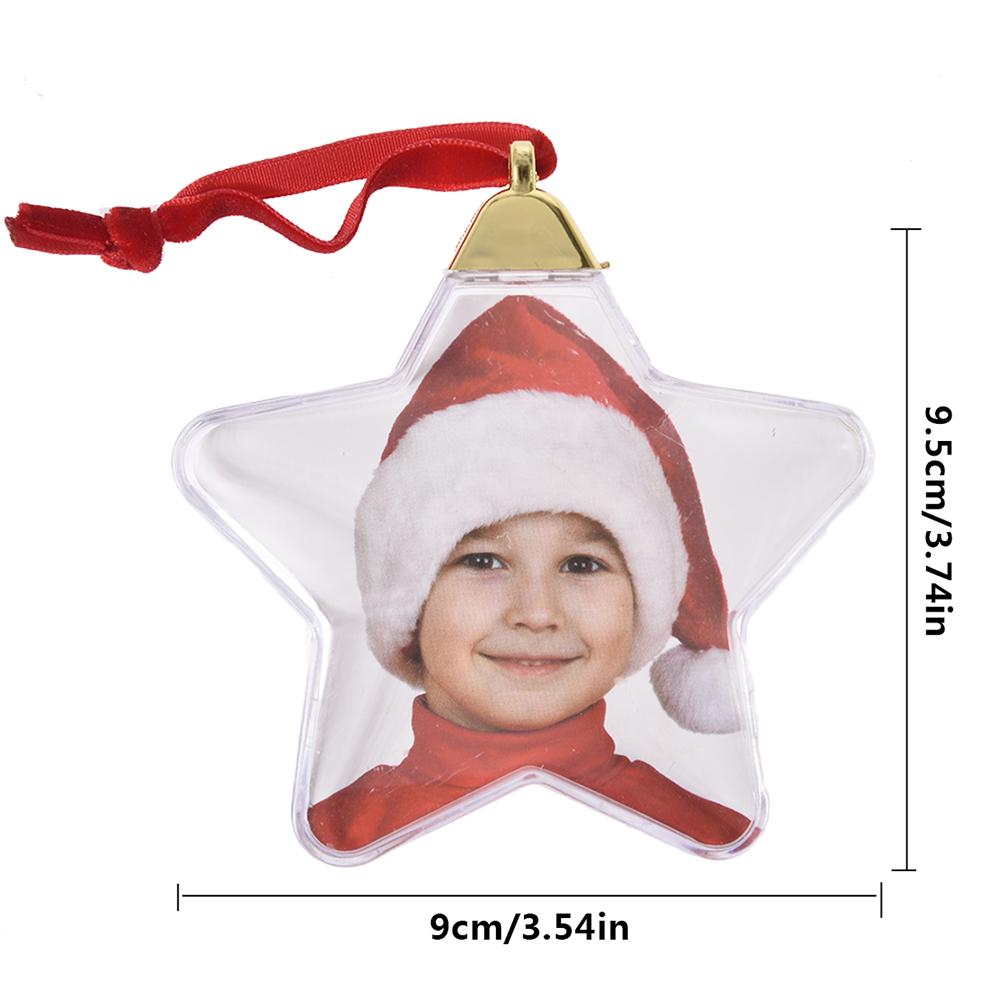 Christmas Tree Hanging Ball Decoration Star Shape Round Photo Ball DIY Valentine's Day Xmas Party Store Home Window Ornament