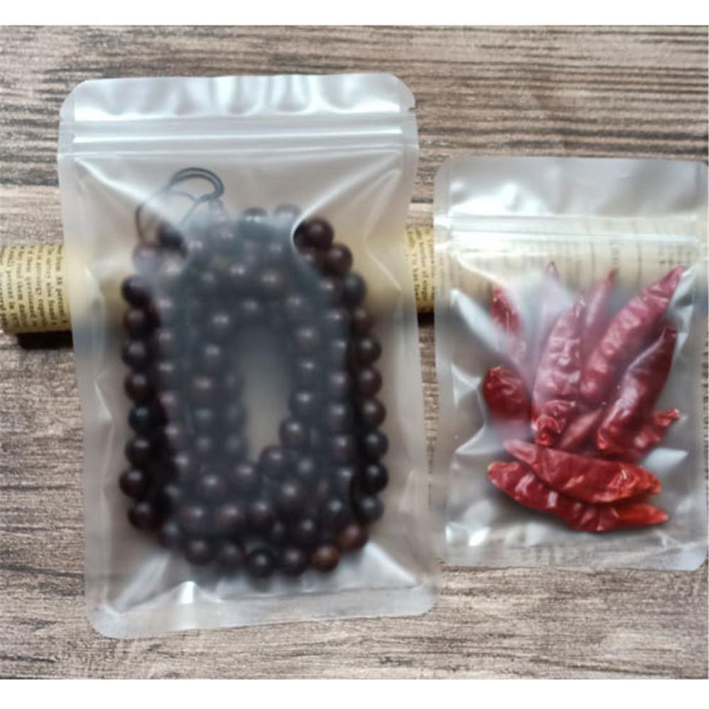 20 Pcs Plastic Transparent Matte Waterproof Zipper Storage Packaging Bag Reclosable Pouches