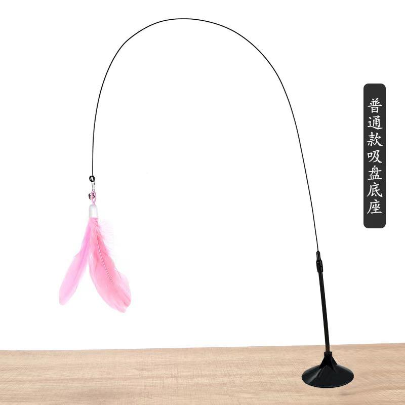 Интерактивная игрушка для кошек Handfree Cat Stick Играющий котенок Играющий тизер Палочка Игрушка на присоске Птица/перо Кошачья палочка Товары для домашних животных