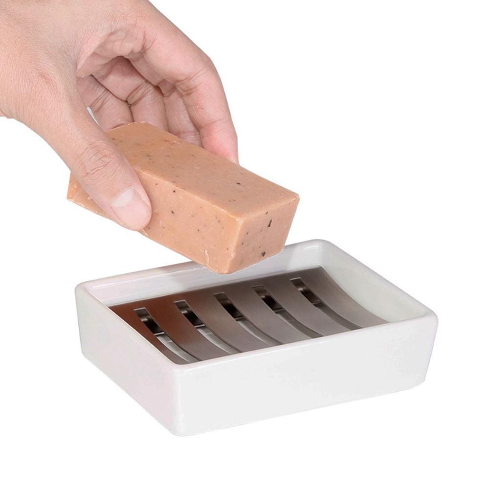 Fast Drying Easy to Clean Storage Tray Soap Container Box Draining Rack Sponge Holder Soap Dish
