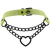 Halloween Cosplay Goth Green Choker Collar Necklaces For Women Emo Punk Balck Spike Geometry Pendant Necklace Y2k Jewelry Gifts