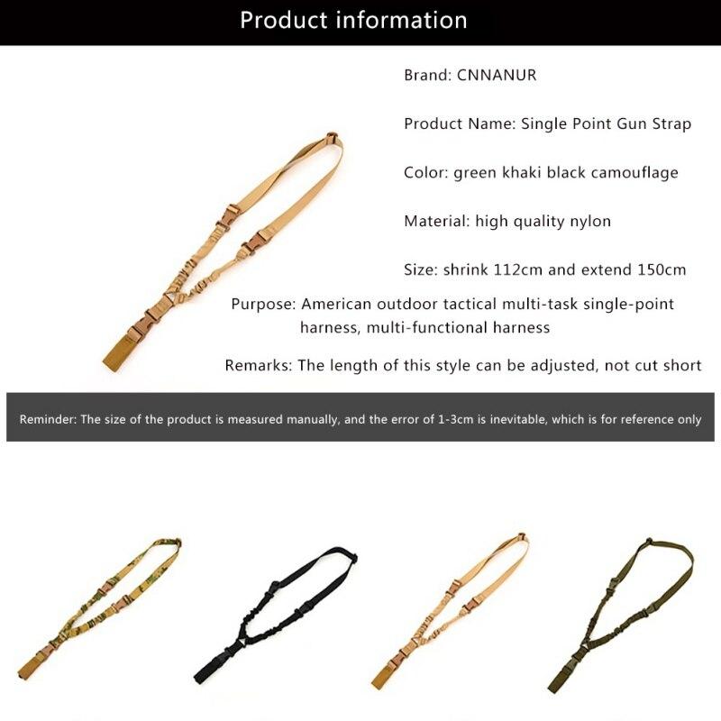 Tactical Single Point Sling Nylon Buckle Shoot Sling Verstelbare Airsoft Paintball Militaire Strap Sling Jacht Accessoires