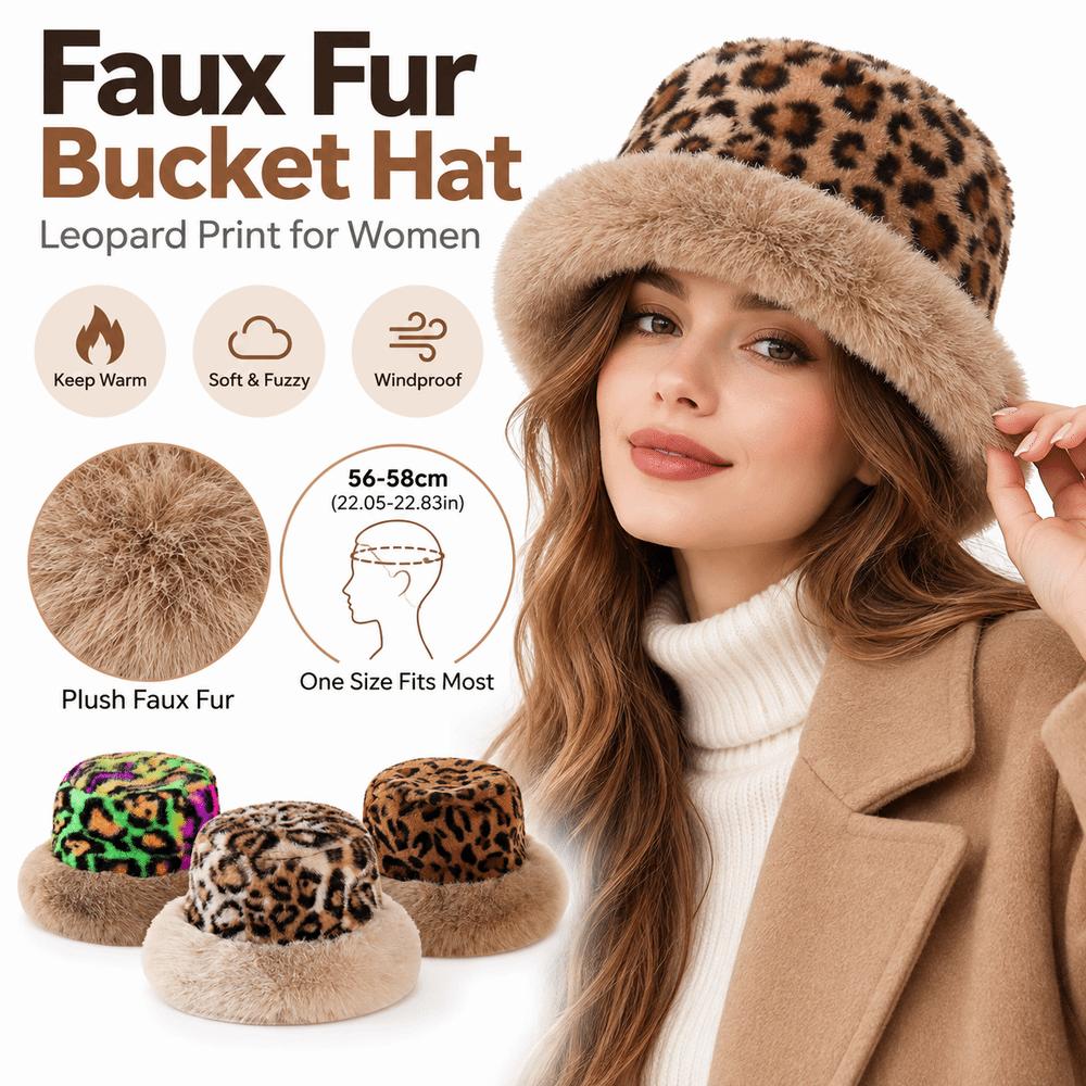 Soft Fuzzy Winter Hat Leopard Print Mongolian Hat Fashion Berets for Women Girls