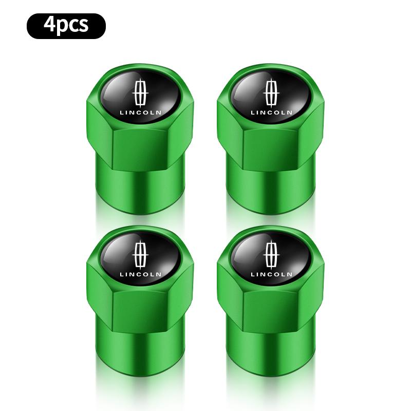 4pcs Aluminum Car Logo Tire Valve Cap Tyre Air Stem Cover Auto Accessories For Lincoln Mondeo MKC MKZ MKX MKT Aviator Navigator FF2