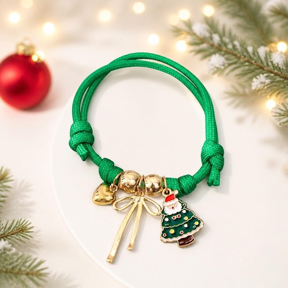 Santa Claus Christmas Braided Hand Chain Cartoon Woven Rope Fashion Pendant Bracelet Christmas