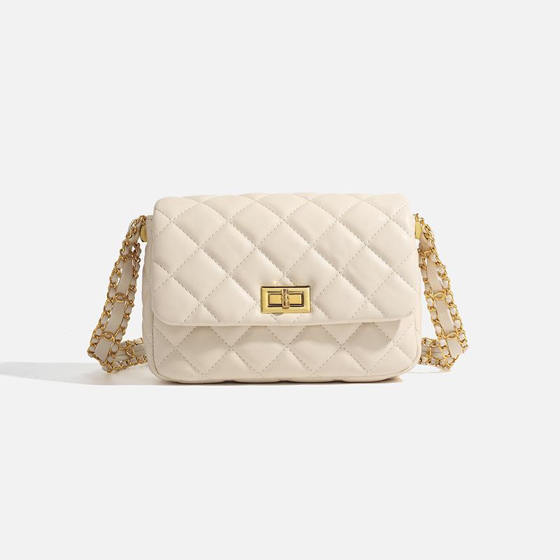 This year's popular diamond-pattern chain small bag for women is the new 2024 spring-summer versatile shoulder bag with a textured crossbody design