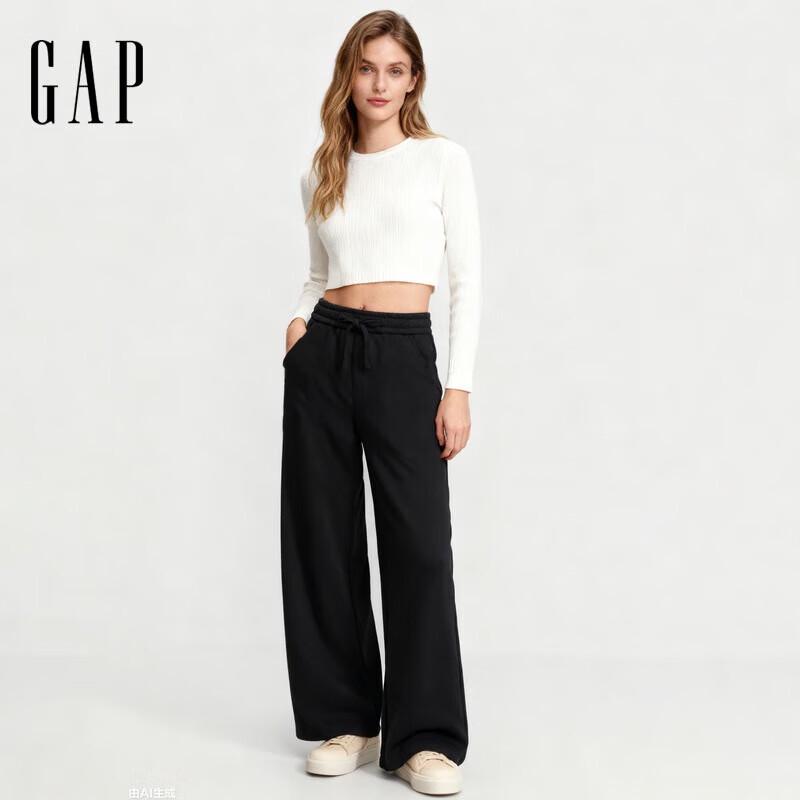 Женские флисовые широкие спортивные штаны Gap с логотипом Script Осень 2025