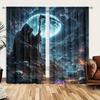 2pcs Death Printed Curtain for Home Decor - Rod Pocket Window Treatment for Bedroom, Office, Kitchen, Living Room, and Study