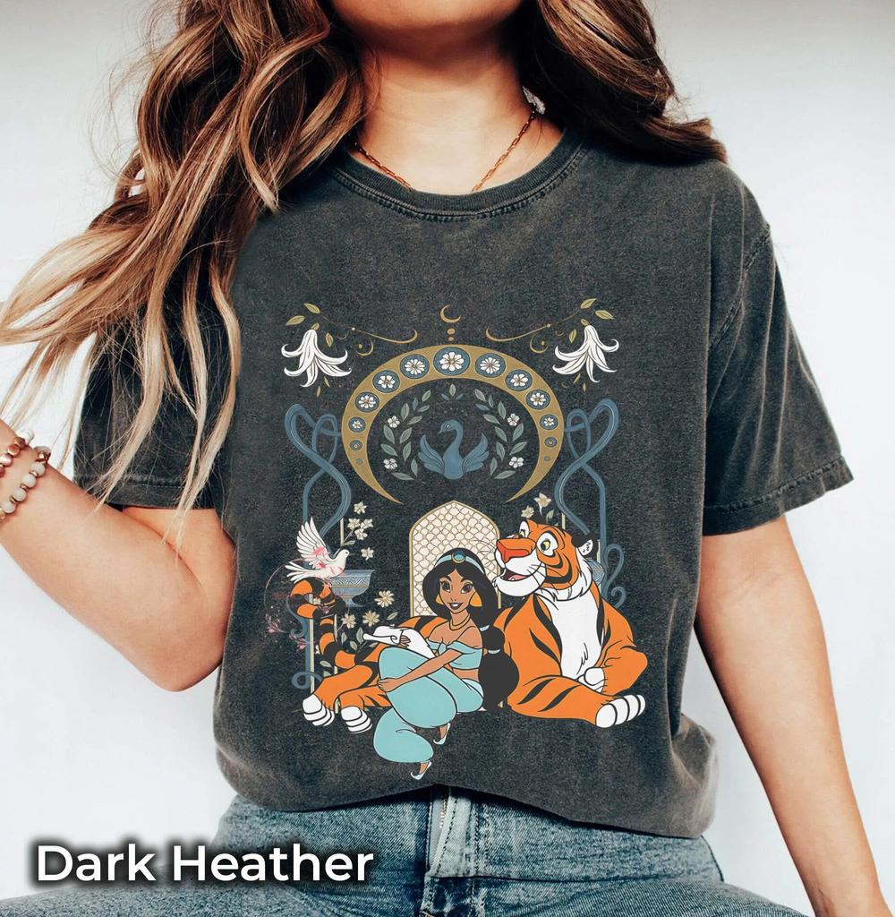 Retro Jasmine Princess Tshirt Pure Cotton for All Seasons Casual and Fashionable Suitable for Both Unisex and Women