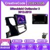 Автомобильная магнитола Android Car-Play для Mitsubishi Outlander 3 2012-2019 Мультимедийный плеер Головное устройство Стерео Навигация GPS BT WIFI, 8 ЯДЕР ,2+32 ГБ