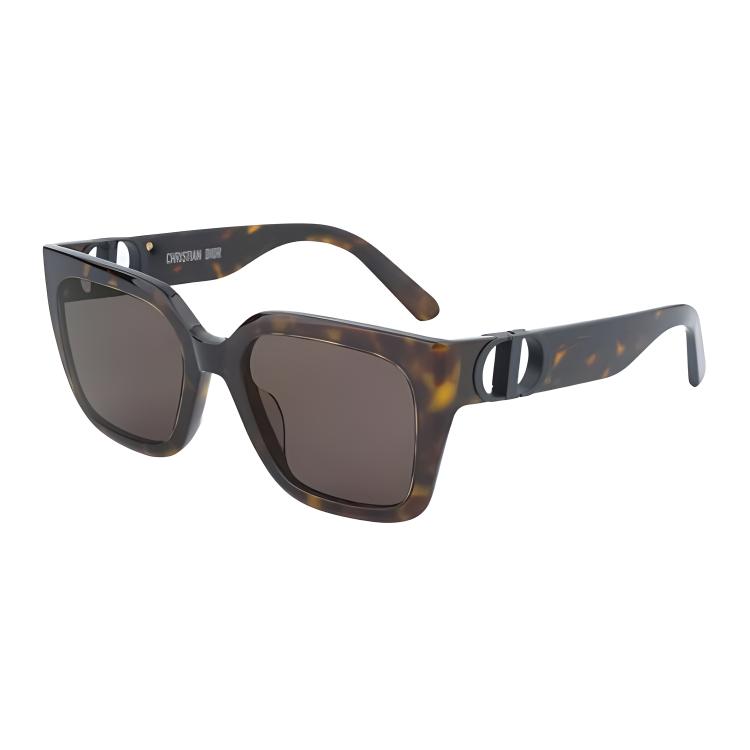Dior Classic Hollow Logo Metal Frame Acetate Square Sunglasses Unisex sunglasses Tortoiseshell 30MONTAIGNE-S8U/20A5-54